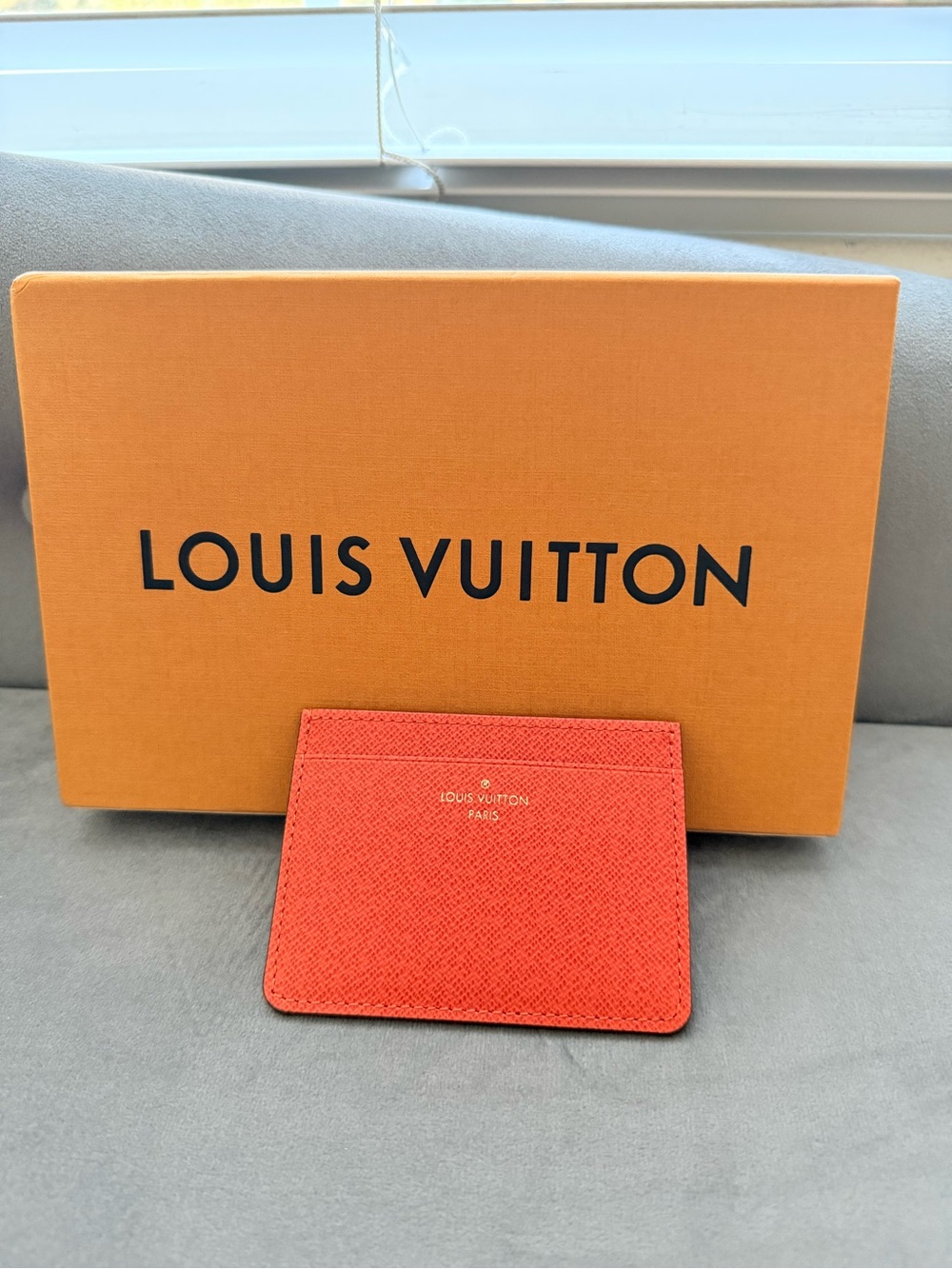 Louis Vuitton Taiga Leather Orange Coral Minimalist Card Holder